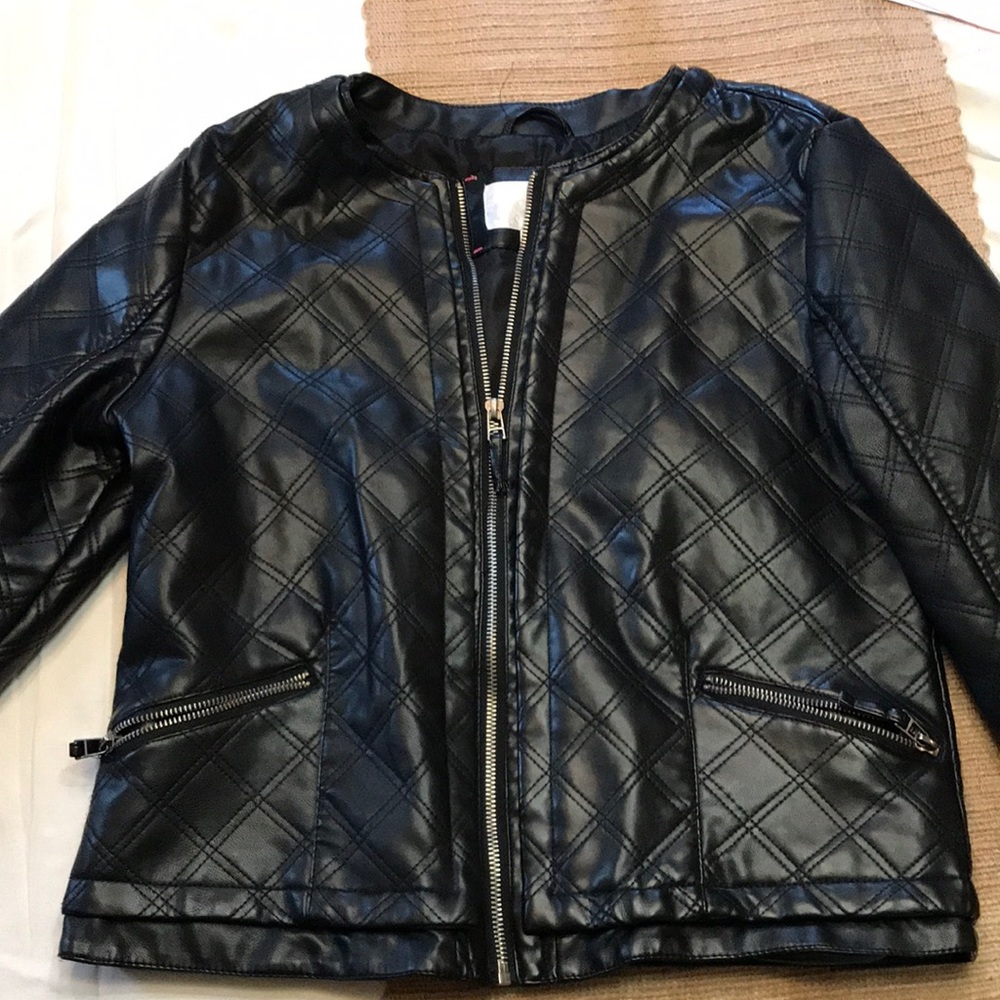 Quilted faux leather jacket